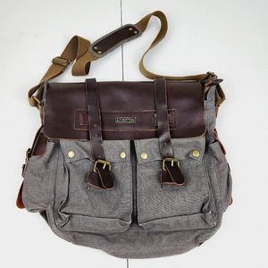 S.C. Cotton Canvas Men Crossbody Shoulder Bag Laptop Satchel